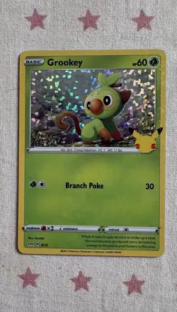 Grookey 008/025 McDonald's 25th Anniversary Holo Pokemon TCG Card - Image 1