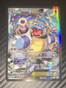 POKEMON TCG BLASTOISE EX Black Star Promo Holo Full Art Card XY122 - Image 1