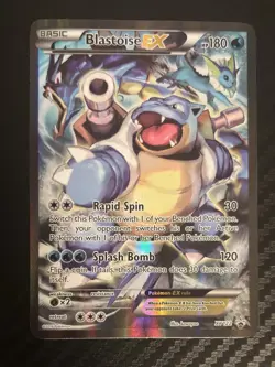 POKEMON TCG BLASTOISE EX Black Star Promo Holo Full Art Card XY122 - Image 2