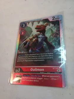 (1) Pre-owned Digimon Card - (NM) Guilmon ST7-03 Super Rare Foil - Bandai. - Image 2