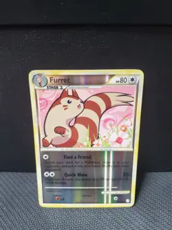 Pokemon Furret 21/123 HeartGold & SoulSilver English Rare Reverse Holo - Image 1