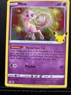 Pokemon Celebrations Mew 011/025 Holo Rare 25th Anniversary 2021 - Image 1