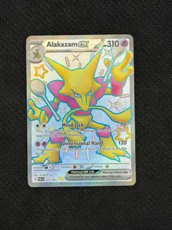 Pokemon TCG Paldean Fates Alakazam Ex Shiny Ultra Rare Holo 215/091 NM - Image 1