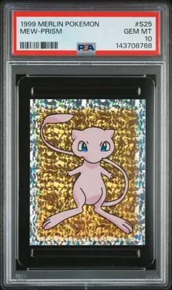 PSA 10 GEM MINT 1999 MERLIN POKEMON #S25 MEW-PRISM - Image 1