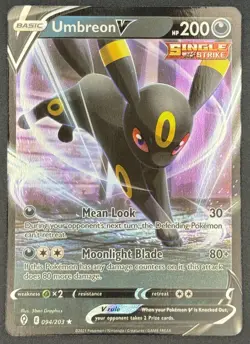 Umbreon V 094/203 Pokemon TCG SWSH07: Evolving Skies Ultra Rare Near Mint - Image 1