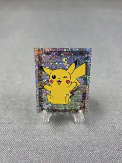 1999 Nintendo Merlin Collections Pokemon Sticker #S6 Pikachu Prism Holographic - Image 1