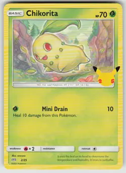 Chikorita 002/025 Promo McDonald's 25th Anniversary Promos Pokemon LP - Image 1