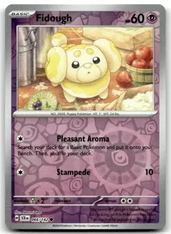Fidough 66/142 Common Stellar Crown Pokemon Reverse Holo Lightly Played - Image 1