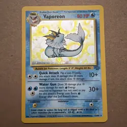 Pokemon TCG Vaporeon Jungle 12/64 Holo Rare Unlimited 80 HP 1999 - Image 1