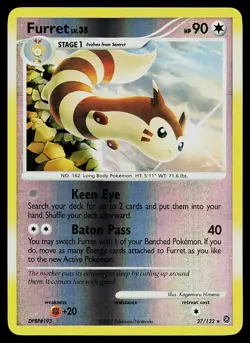 Pokemon Card - Furret Secret Wonders 27/132 Reverse Holo Rare - Image 1