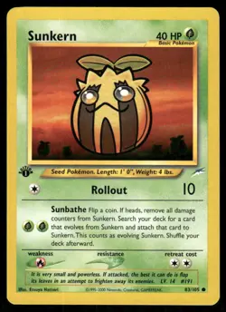 Pokemon Cards Sunkern 83/105 1ST EDITION Neo Destiny WOTC Common NM - Image 1