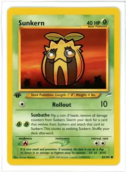 Sunkern 083/105 1st Edition Neo Destiny Pokemon Card - Image 1