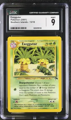 CGC 9 MINT Exeggutor 2001 Southern Islands 13/18 Pokemon Card psa - Image 1