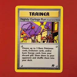 5-08-13 PWE pokemon unplayed 2000 team rocket 77/82 night garbage run trainer (A - Image 1