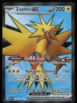 Zapdos ex 192/165 Ultra Rare 151 Pokemon Near Mint - Image 1