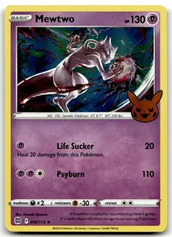 Mewtwo 056/172 Holo Promo Trick or Trade BOOster Pokemon Holo Lightly Played - Image 1