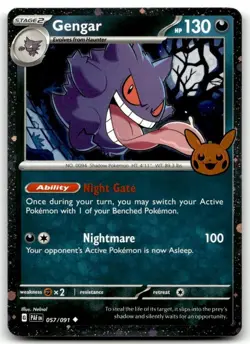 Gengar (Cosmos Holo) 057/091 Holo Trick or Trade BOOster 2024 Pokemon LP - Image 1