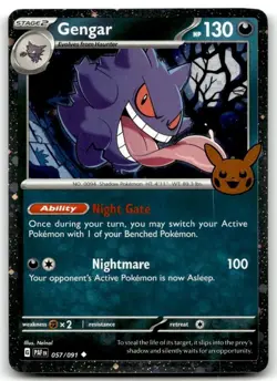 Gengar (Cosmos Holo) 057/091 Holo Trick or Trade BOOster 2024 Pokemon LP - Image 1