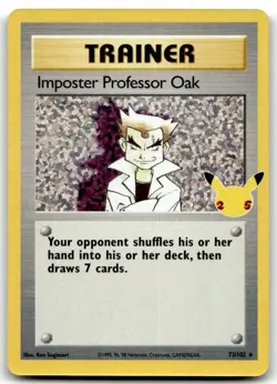 Imposter Professor Oak 73/102 Celebrations: Classic Collection Pokemon Holo LP - Image 1