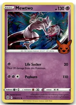 Mewtwo 056/172 Holo Promo Trick or Trade BOOster Pokemon Holo Lightly Played - Image 1