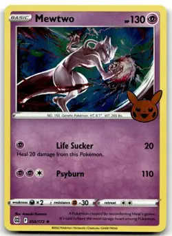Mewtwo 056/172 Holo Promo Trick or Trade BOOster Pokemon Holo Lightly Played - Image 1