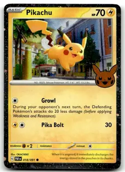 Pikachu 018/091 Holo Holo Rare Trick or Trade BOOster 2024 Pokemon LP - Image 1