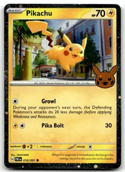 Pikachu 018/091 Holo Holo Rare Trick or Trade BOOster 2024 Pokemon LP - Image 1