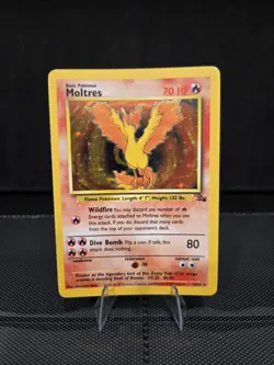 Moltres #12/62 - Pokemon Fossil - 1999 WotC - Holo - Rare - LP - Image 1