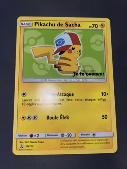 PIKACHU DE SACHA POKEMON SM112 SOLEIL ET LUNE NEUF FRANCAIS - Image 1