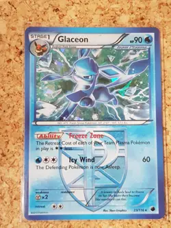 Glaceon 23/116 🧊 Cracked Ice 🧊 Plasma Freeze - Holo Rare Pokemon Card LP - Image 1