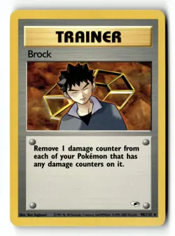 Pokemon Card Brock (98) Unlimited LP Gym Heroes 098/132 - Image 1