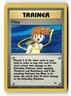 Pokemon Card Misty (102) Unlimited LP Gym Heroes 102/132 - Image 1