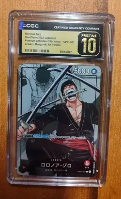 2022 One Piece JP Roronoa Zoro 25th Anniv OP01-001 Manga Alt Art CGC 10 Pristine - Image 1