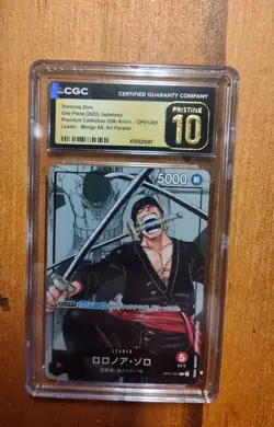 2022 One Piece JP Roronoa Zoro 25th Anniv OP01-001 Manga Alt Art CGC 10 Pristine - Image 2