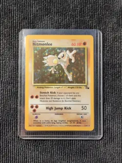Pokemon TCG Hitmonlee 7/62 Fossil Unlimited Edition Holo Rare LP - Image 1