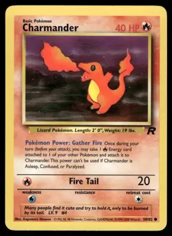 Pokemon Cards Charmander 50/82 Team Rocket Common LP - Image 1