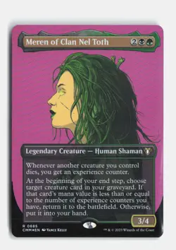 Meren of Clan Nel Toth (Borderless) 685 Foil Commander Masters MTG NM - Image 1