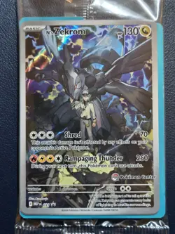 N's Zekrom Pokemon Center ETB Stamp Promo Ascended Heroes SEALED Great Centering - Image 1