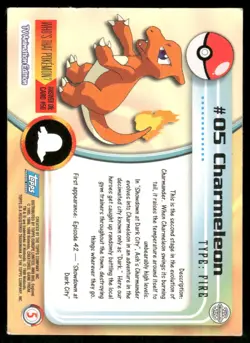 Pokemon Cards Charmeleon #5 Topps Trading Cards Series 1 LP *1 - Image 2