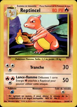 Charmeleon (Reptincel) - French WOTC Base Set 24/102 - LP - Pokemon - Image 1