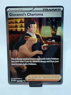 GIOVANNI'S CHARISMA 204/165 SPECIAL ILLUSTRATION RARE 151 POKEMON NEAR MINT - Image 1