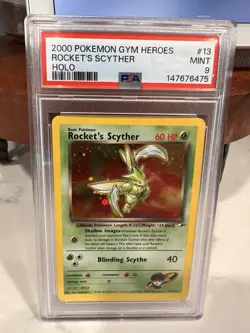 2000 POKEMON GYM HEROES HOLO #13 ROCKET'S SCYTHER PSA 9 - Image 1