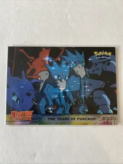 Topps Blue Pokemon Mewtwo Strikes Back Movie The Tears of Pokemon #37 Holo NM/LP - Image 1