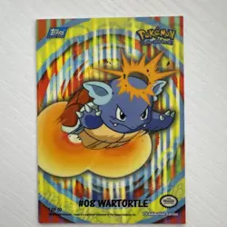 Pokemon TOPPS TV Movie Animation WARTORTLE #08 Sticker Puzzle 1 of 10 NM - Image 1