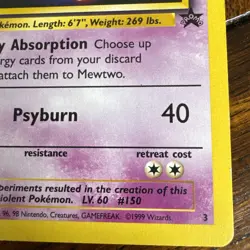 Pokemon Mewtwo Wizards Black Star Movie Promo 2 Regular TCG Exc nr mint - Image 5