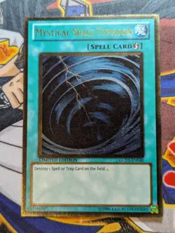 Yugioh Mystical Space Typhoon GLD3-EN040 Gold Rare VLP/LP - Image 1