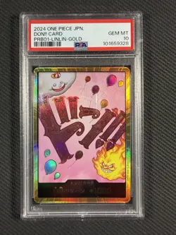 One Piece PSA 10 GEM MT Japanese DON!! PRB01-LINLIN-GOLD 2024 +1000 - Image 1