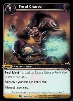 World of Warcraft TCG Feral Charge (Foil) - Drums of War 22/268 - Image 1
