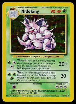 Pokemon Card - Nidoking Base Set Unlimited 11/102 Holo Holo Rare - Image 1