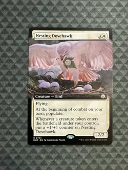 MTG Nesting Dovehawk #0104 Ext. Art Rare Commander: March of the Machine (MOC) - Image 1